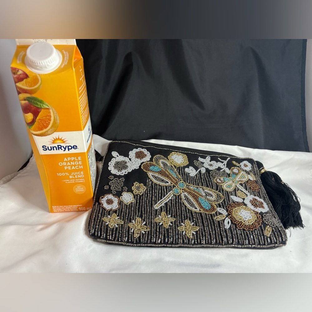Beaded Dragonfly ladies clutch